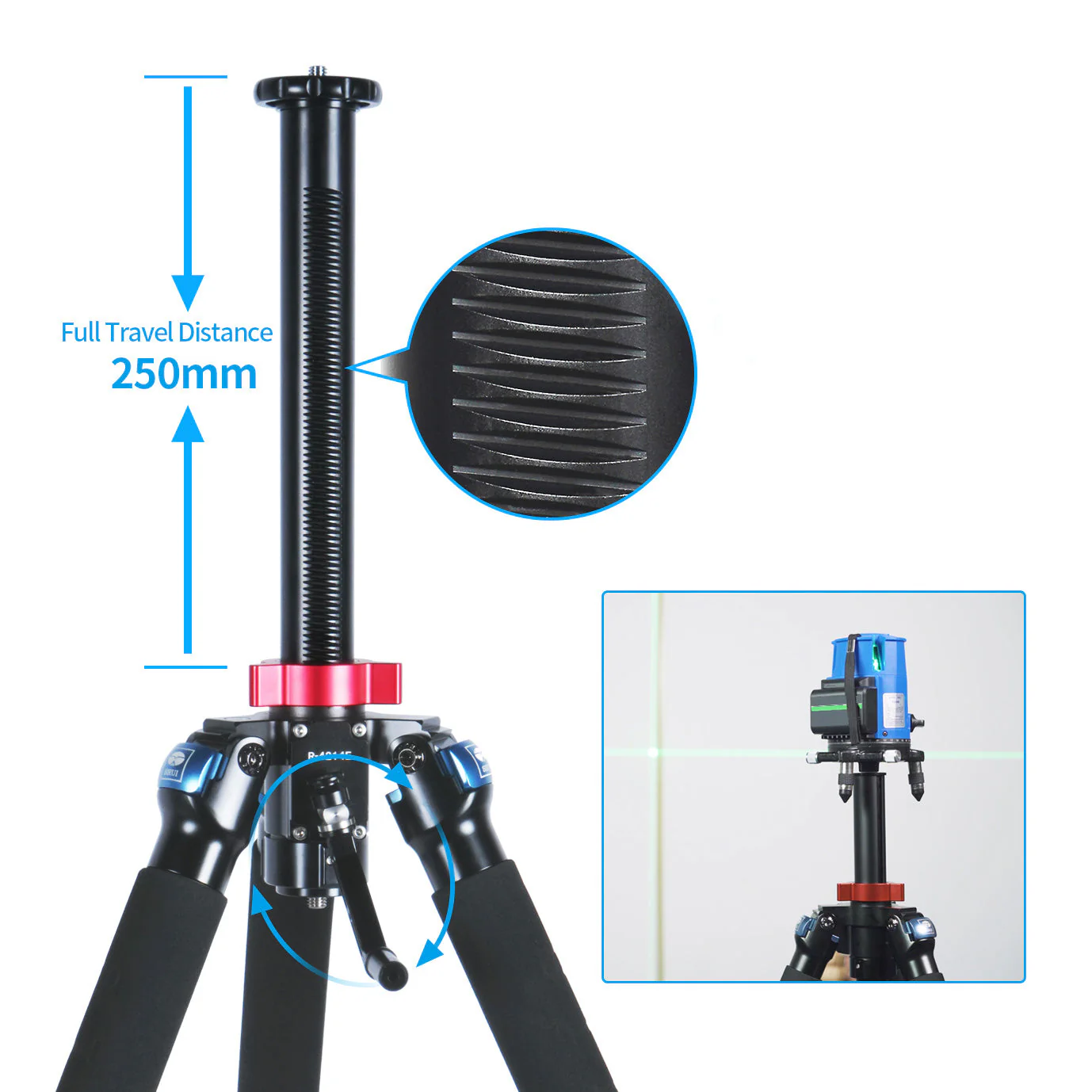 SIRUI R-4214E Reporter E - Dreibeinstativ 178 cm mit verzahnter Mittelsule Carbon ? RE-Serie - Image 3